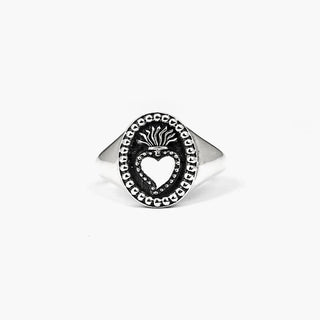 Chevalier ovale cuore ex voto / argento brunito lucido