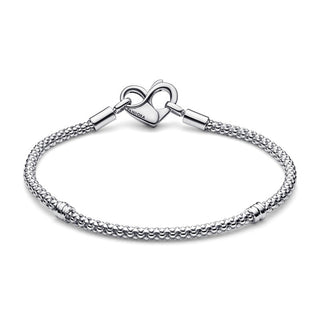 Bracciale Maglia Geometrica con Chiusura a Cuore
