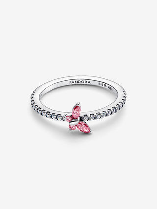 Anello Farfalla Luminosa Rosa