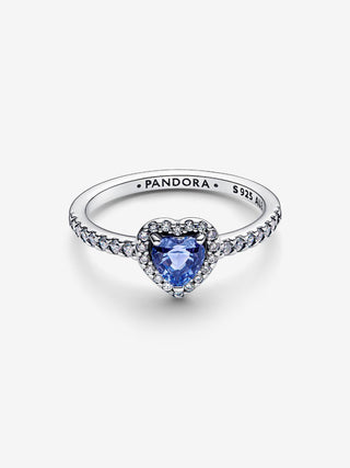 Anello Cuore in Rilievo Blu