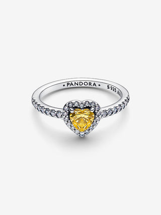 Anello Cuore in Rilievo Giallo