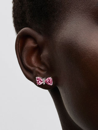 Orecchini Fiocco Luminoso Rosa Grande