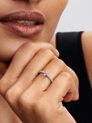 Anello Farfalla Luminosa Rosa