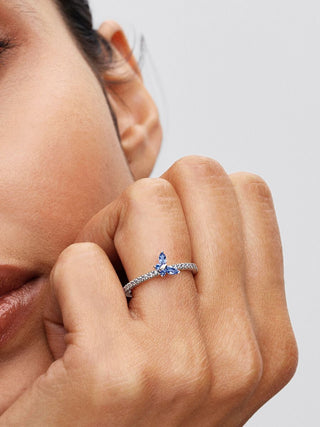 Anello Farfalla Luminosa Blu