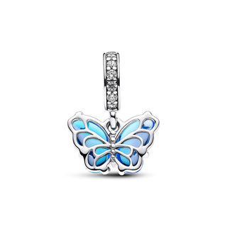 Pandora Pendente Farfalla Vetro di Murano Blu