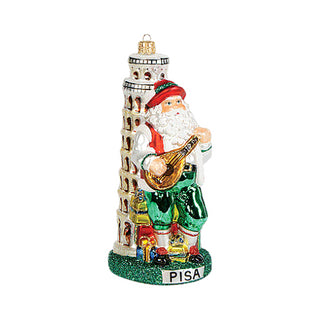 Decorazione Albero di Natale Babbo Natale e Torre di Pisa