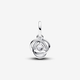Pandora Charm Pendente Cerchio Eterno Bianco Aprile