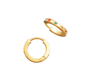 Giovanni Raspini Orecchini Huggie Crystal Color Dorati- GV11969