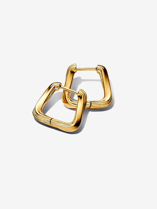Wraparound Line Square Hoop Earrings