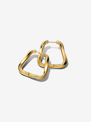 Wrap Line Large Square Hoop Earrings