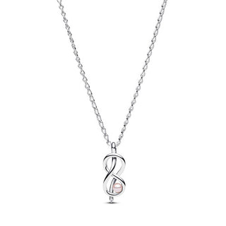 Collana Legame Infinito con Perla Rosa Artificiale
