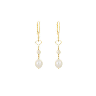 Wave Earrings 2 Pearls