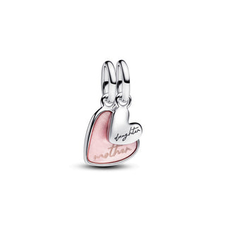 Charm Pendente Unione di Cuori Mamma e Figlia divisibile