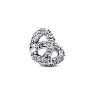 Charm Pendente Cuore Nodo Infinito e Pavè