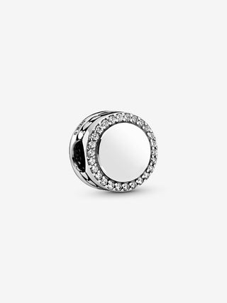 Charm Bottone Scintillante Argento 925 da incidere