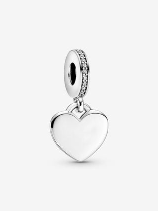 Murano Glass Dolphins and Heart Pendant Charm