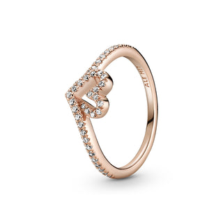 Pandora Anello con cuore chevron scintillante