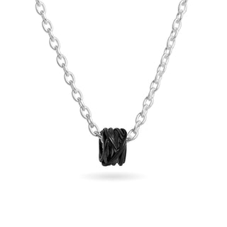 Filodellavita Mini Collection Pendant/Ring, 13 Strands in 9Kt White Gold Rhodium-Plated Black