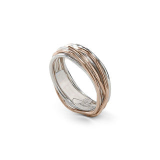 Filodellavita Classic Collection Ring, 7 Threads in 9Kt Rose Gold and 925 Silver