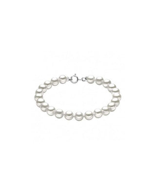 Bracciale In Oro Bianco 18 KT Perle Coltivate  6/6,5 Charm Stella
