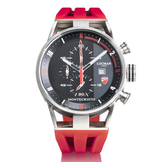 Locman Montecristo Ducati Steel/Titanium Chrono Watch D510A01S-00BKFRDSR