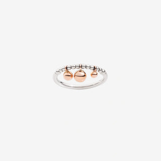 9K Rose Gold and Silver Bubble Ring