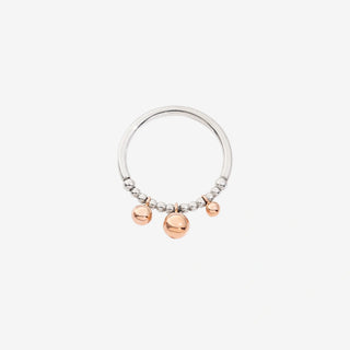 9K Rose Gold and Silver Bubble Ring