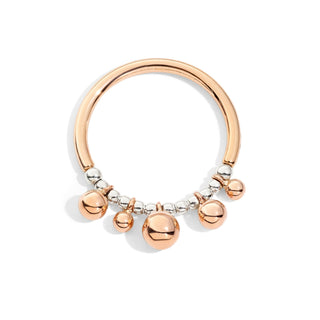 9K Rose Gold and Silver Bubble Ring