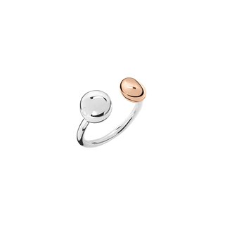 Nugget Ring Silver and 9K Rose Gold