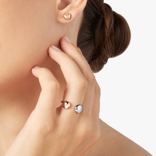 Nugget Ring Silver and 9K Rose Gold