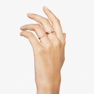 Essentials Ring 9K Rose Gold White Diamonds