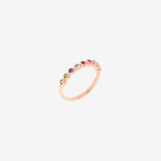 Anello Bollicine Oro Rosa 9K pietre colorate