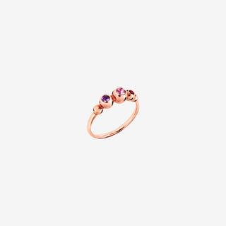 Ring Bollicine Gold 9K Pink Sapphire Ruby Amethyst