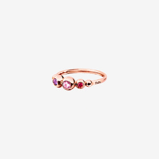 Ring Bollicine Gold 9K Pink Sapphire Ruby Amethyst
