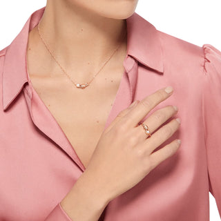 Anello Nodo Oro Rosa 9K diamante bianchi