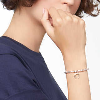 9K Rose Gold and Silver Granelli Bracelet