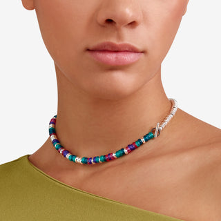 Bracciale Rondelle In Argento e Plastica Riciclata