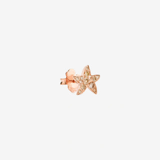 9K Rose Gold Star Earring Brown Diamonds