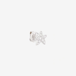18K White Gold Star Earring Diamonds