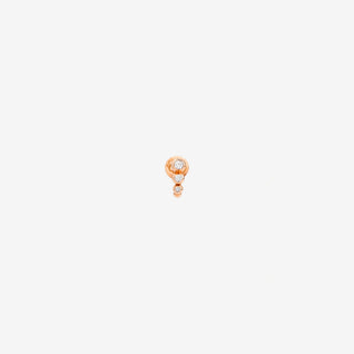 9K Rose Gold Bubble Earring Diamonds