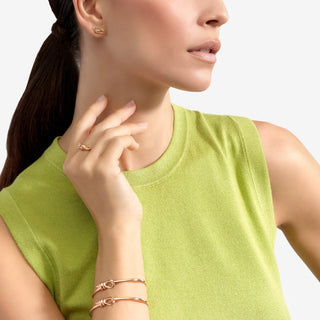 9K Rose Gold Knot Stud Earring - Right