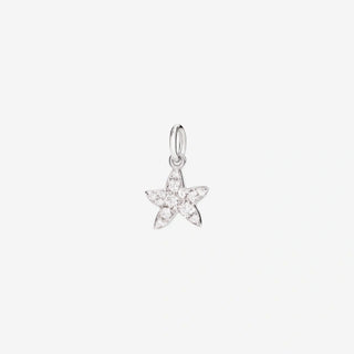 Charm Stellina Oro bianco 18Kt con 13 Diamanti bianchi Ct 0.15