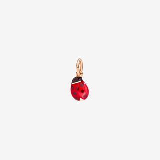Charm Coccinella Oro Rosa 9K smalto rosso