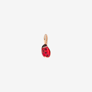 Charm Coccinella Oro Rosa 9K smalto rosso