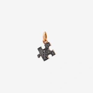 Charm Puzzle 9K Rose Gold Black Diamonds