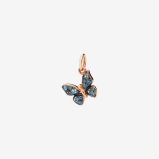 9K Rose Gold Butterfly Charm Sapphires