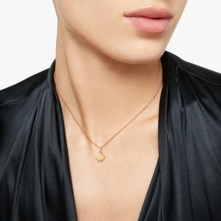 Charm Sun 9K Rose Gold Brown Diamonds