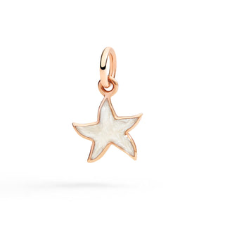Charm Star 9K Rose Gold Pearl Enamel