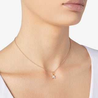 Charm Star 9K Rose Gold Pearl Enamel