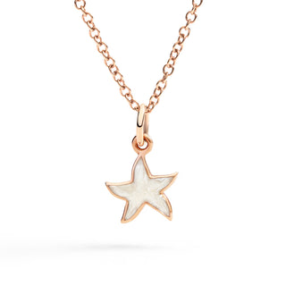 Charm Star 9K Rose Gold Pearl Enamel